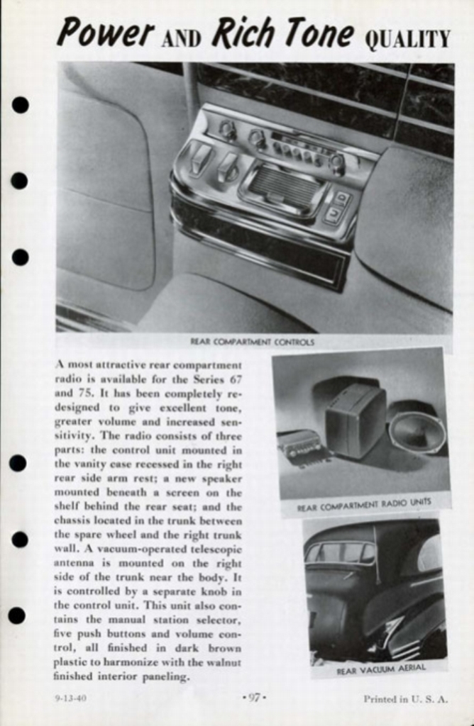 1941 Cadillac Salesmans Data Book Page 63